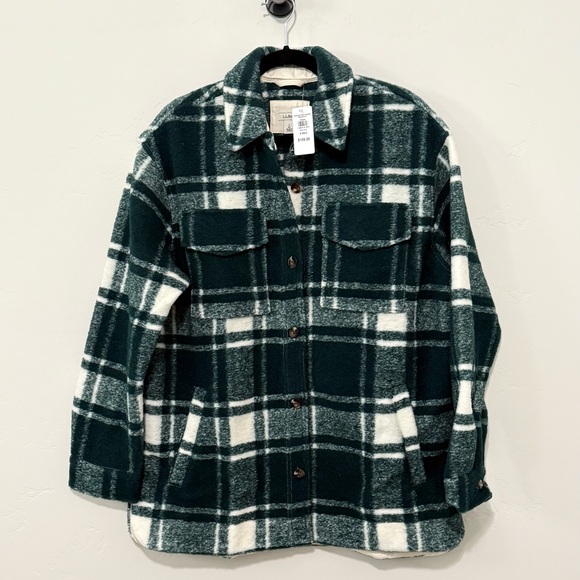 LL Bean Women’s Relaxed Fit Shirt Jacket NWT Size Small - Picture 3 of 7